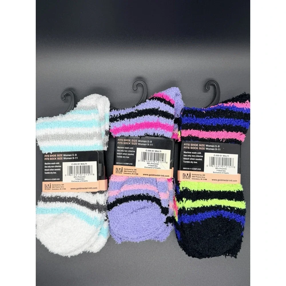 Comfy Womens 3 Pack Spa Socks Fluffy Slipper ComfyCabin Soft Fleece Warm
